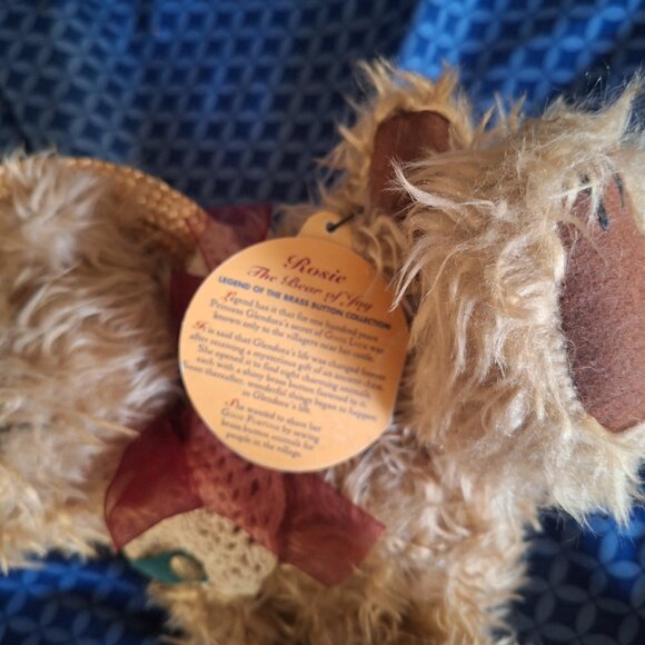 Rosie Brass Button Collectibles bear - Picture 3 of 10
